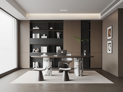 现代简约书房