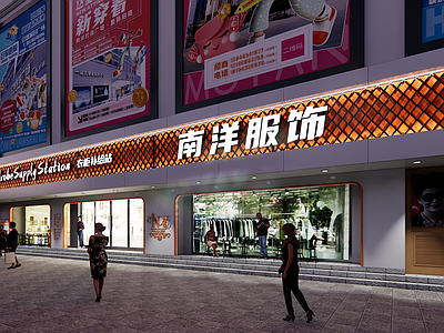 现代简约服装商场门头 专卖店门头