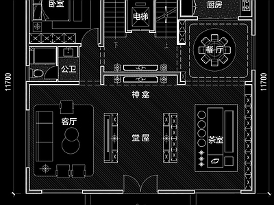 别墅 农村自建房 三层别墅 带堂屋 施工图
