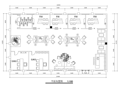 新中式茶馆 茶馆平面图 茶室 施工图