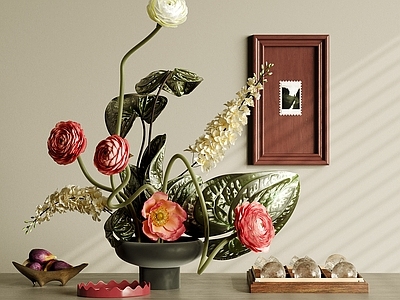 中古风摆件组合 法式花艺摆件 装饰摆件组合 艺术插花 饰品摆件 盆景盆栽