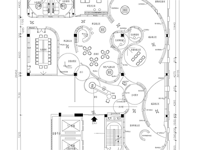 其他展厅 异形展厅平面图 施工图