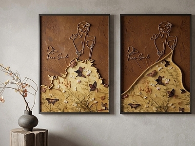 中古挂画组合 风挂画