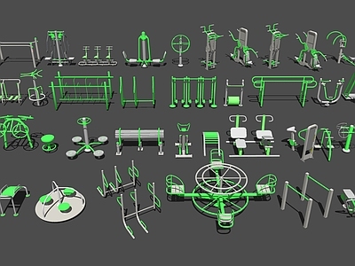 现代简约健身器材 户外健身设施