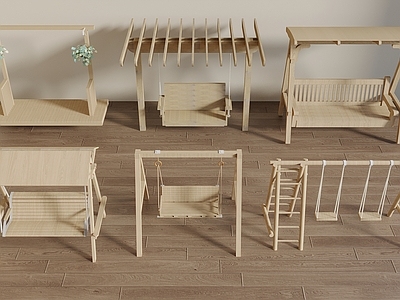 原木风秋千椅 现代原木风秋千椅 摇椅 户外椅 休闲椅