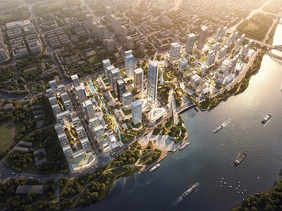 现代主义鸟瞰规划 规划 住宅小区