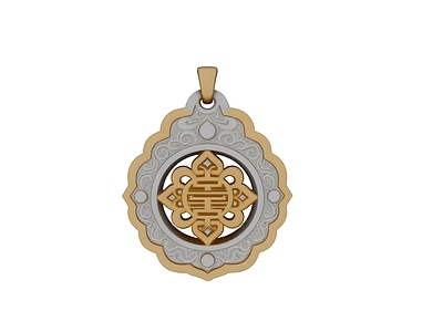 新中式挂件 银鎏金挂件 雕塑 美陈 摆件 AI渲染