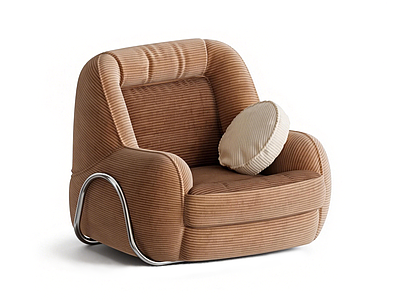 中古风懒人沙发 复古奶油懒人沙发 布艺单人沙发 榻榻米单人躺椅 条纹沙发