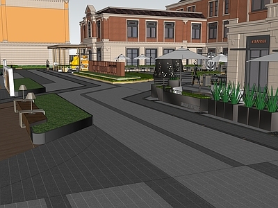 现代欧式商业景观广场景观 商业景观 商业街景观 商业广场景观