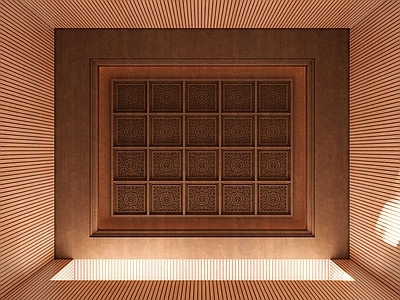 新中式艺术风格建筑 吊顶 木制作吊顶 复古吊顶 藻井