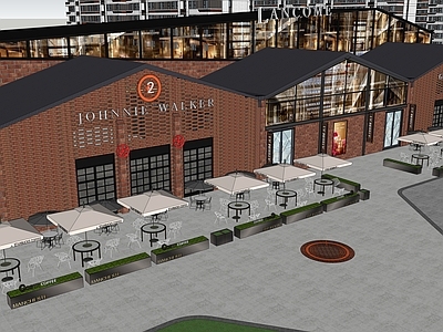 工业复古风商业街 商业建筑 商业街