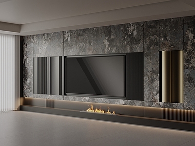 现代极简电视背景墙
