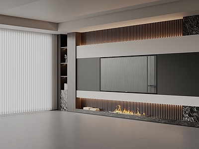 现代极简电视背景墙