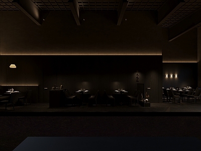 暗黑系极简其他餐饮空间 西餐厅 氛围感