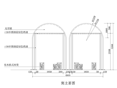 现代亭子 组合亭 施工图