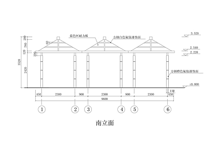 现代亭子 廊亭 施工图