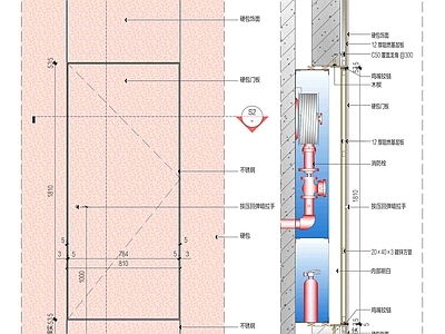 综合门节点 消防栓暗门 硬包暗门 施工图