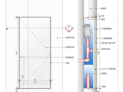 综合门节点 消防栓暗门 消防箱暗门 涂料暗门 施工图