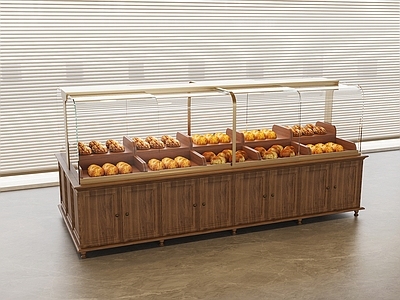 复古原木面包店 面包货柜面包货架 面包陈列道具 面包堆头面包展柜 面包店蛋糕柜