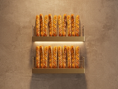 侘寂摆件组合 面包店装饰摆件 面包货架面包装饰 面包店装饰墙 面包法棍道具 面包层板