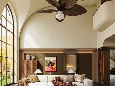 中古风别墅客厅 别墅 美拉德