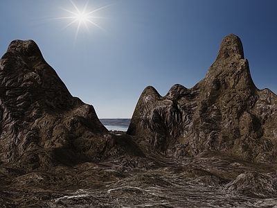 地质写实主义陡坡山体 现代山峰 山脉 山峦  山谷 高山