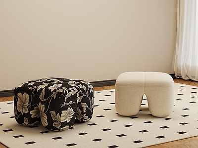 奶油风沙发凳