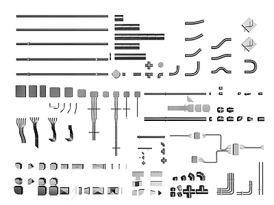 极简主义管道 现代通风管道 排气管 排水管 排烟管 工业管道