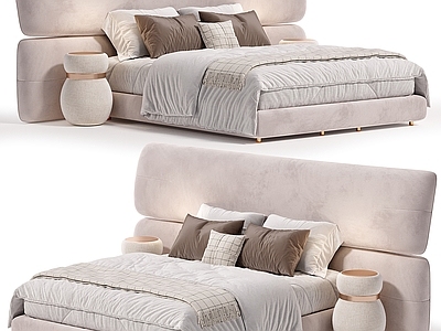 奶油风双人床 Flou