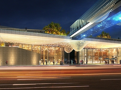 现代主义商业综合体 商业体 酒店大堂 天桥