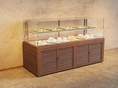 现代简约甜品面包店 复古原木蛋糕柜 复古面包柜 蛋糕柜三明治冷柜 复古面包店 蛋糕三明治