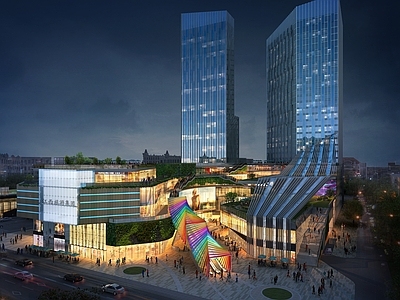 现代主义商业综合体 商住楼 商业综合体