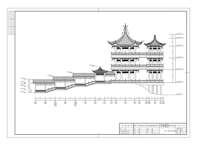 中式亭子 双亭 施工图