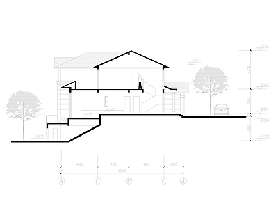欧式美式别墅建筑 独栋别墅 自建房 施工图