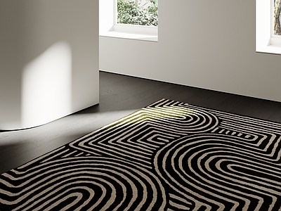 极简儿童地毯 儿童房地毯 条纹地毯 奶油地毯 中古地毯 现代地毯