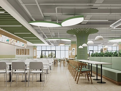 现代简约学生食堂 食堂