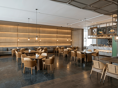 现代简约酒店餐厅 新中式自助餐厅