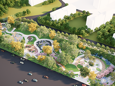 现代简约口袋公园