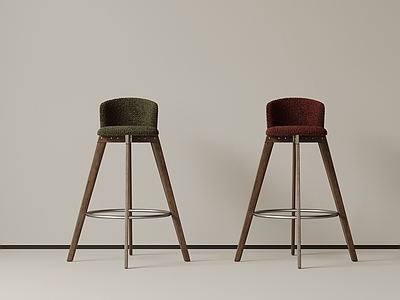 现代简约吧椅 现代中古吧椅 复古吧椅 极简布艺吧凳 侘寂木吧凳