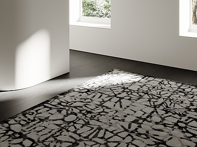 极简毛绒地毯 现代地毯 黑白地毯 意式地毯 宋式地毯 中古地毯