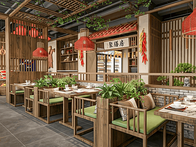 新中式中餐厅 中式中餐厅 农家乐 菜品区