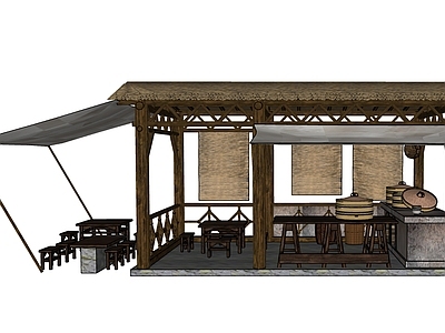 新中式铺面 包子铺 古代铺面