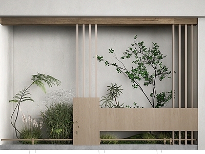 现代庭院小品 景观植物 植物造景 庭院植物 植物堆
