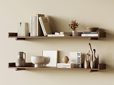 奶油风花架 书架 置物架