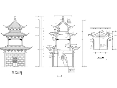 中式亭子 景观亭 施工图