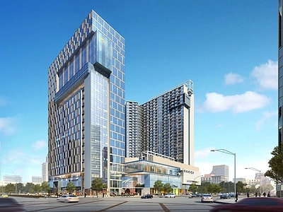 现代主义商业综合体 商住楼 办公楼