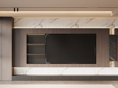 现代极简电视背景墙