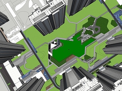 现代主义鸟瞰规划 住宅景观 高层住宅景观