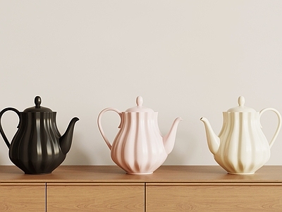 奶油风茶具 水壶