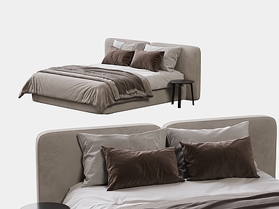 现代简约双人床